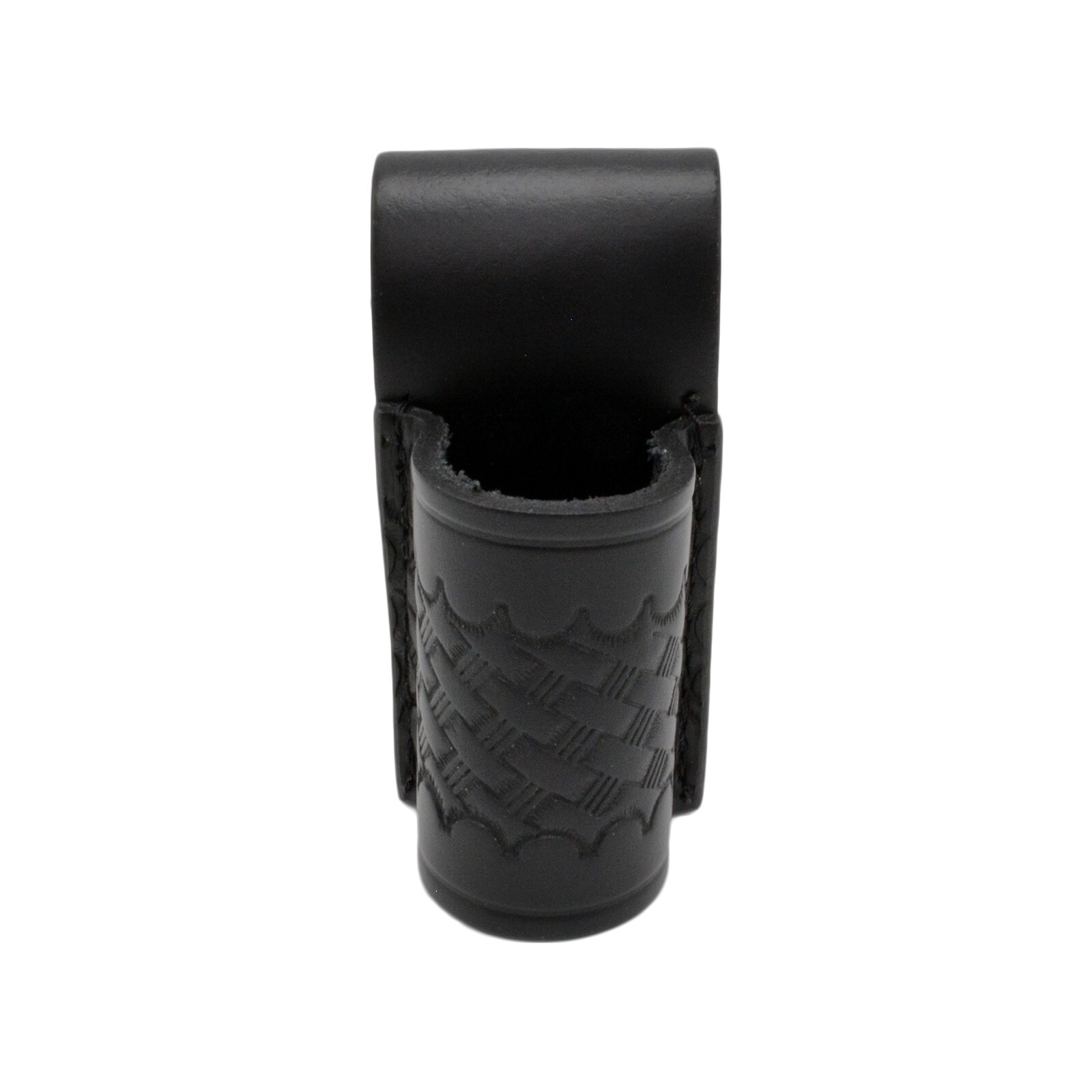 Basketweave Leather Flashlight Holder Open Top Bottom for ProTac HL-X Holster