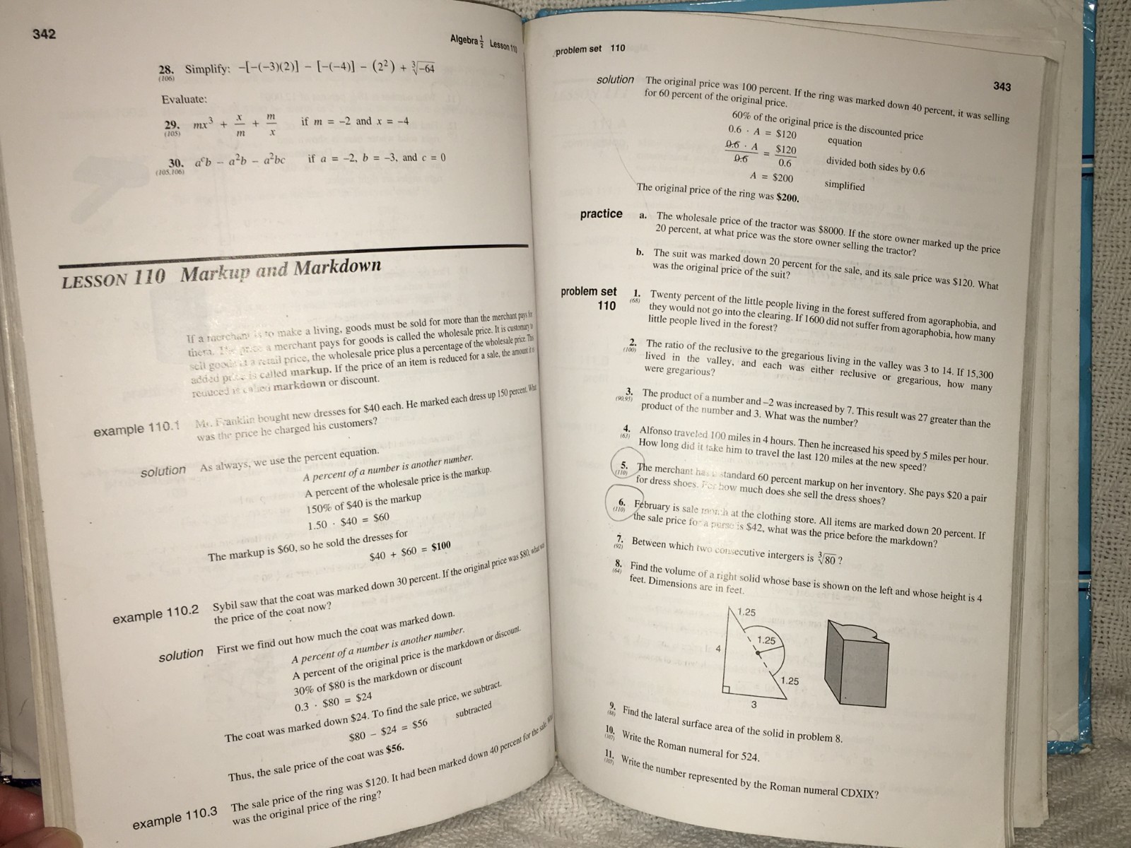 Saxon Math Algebra 1/2 An Incremental Development Third Edition Textbook 2004