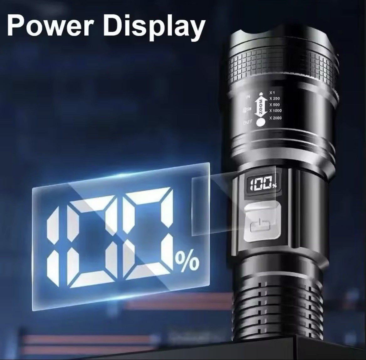 Professional Powerful LED Flashlight, Rechargeable LED Flashlights 500000 Lum