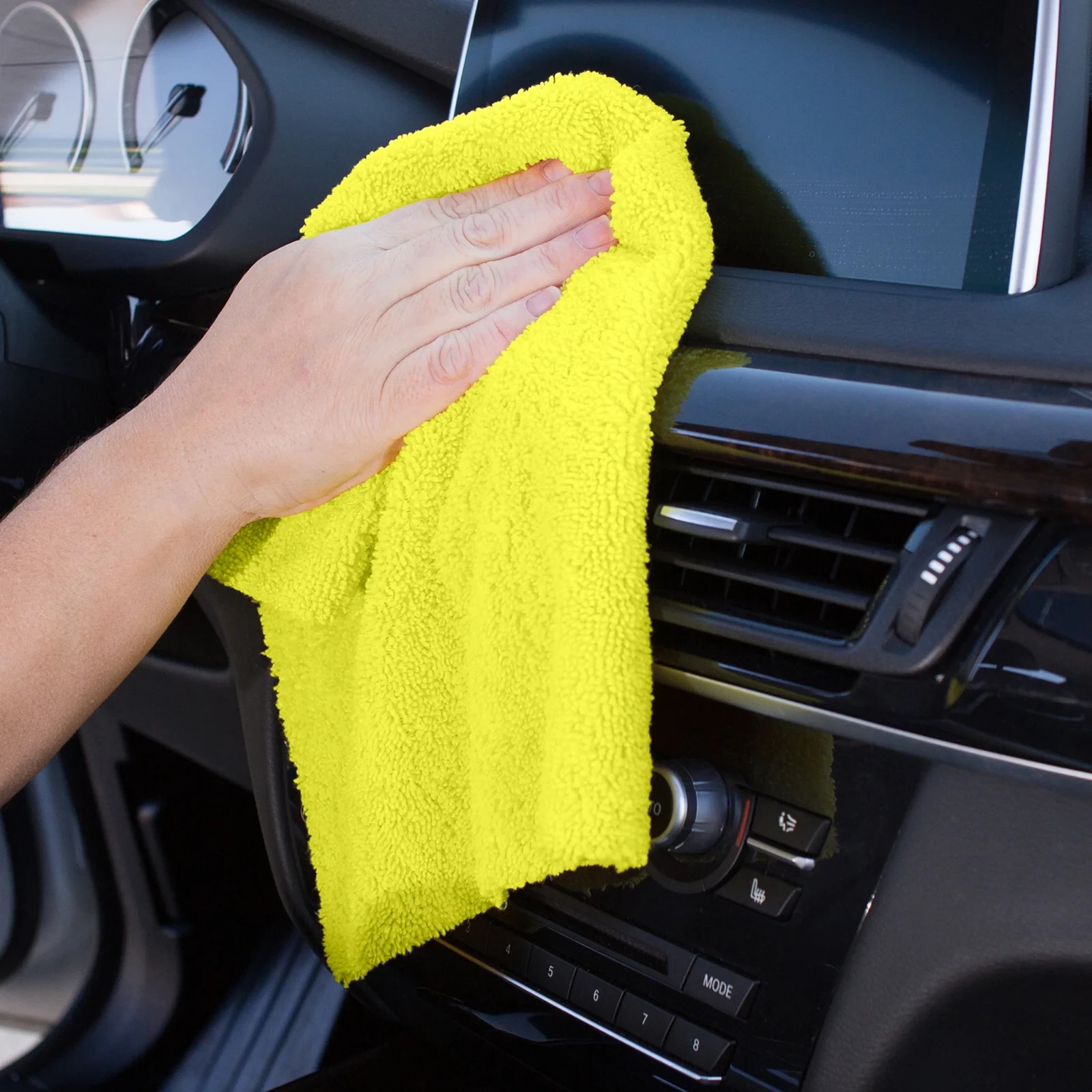 (4 pack) Auto Drive 14" x 14" Multipurpose Microfiber Towels, Multicolor, 30 Pcs