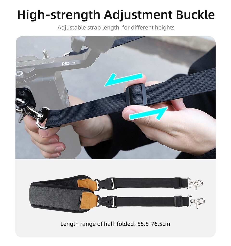 High Grade Handheld Gimbal Stabilizer Neck Shoulder Strap with Dual Hook Adjusta