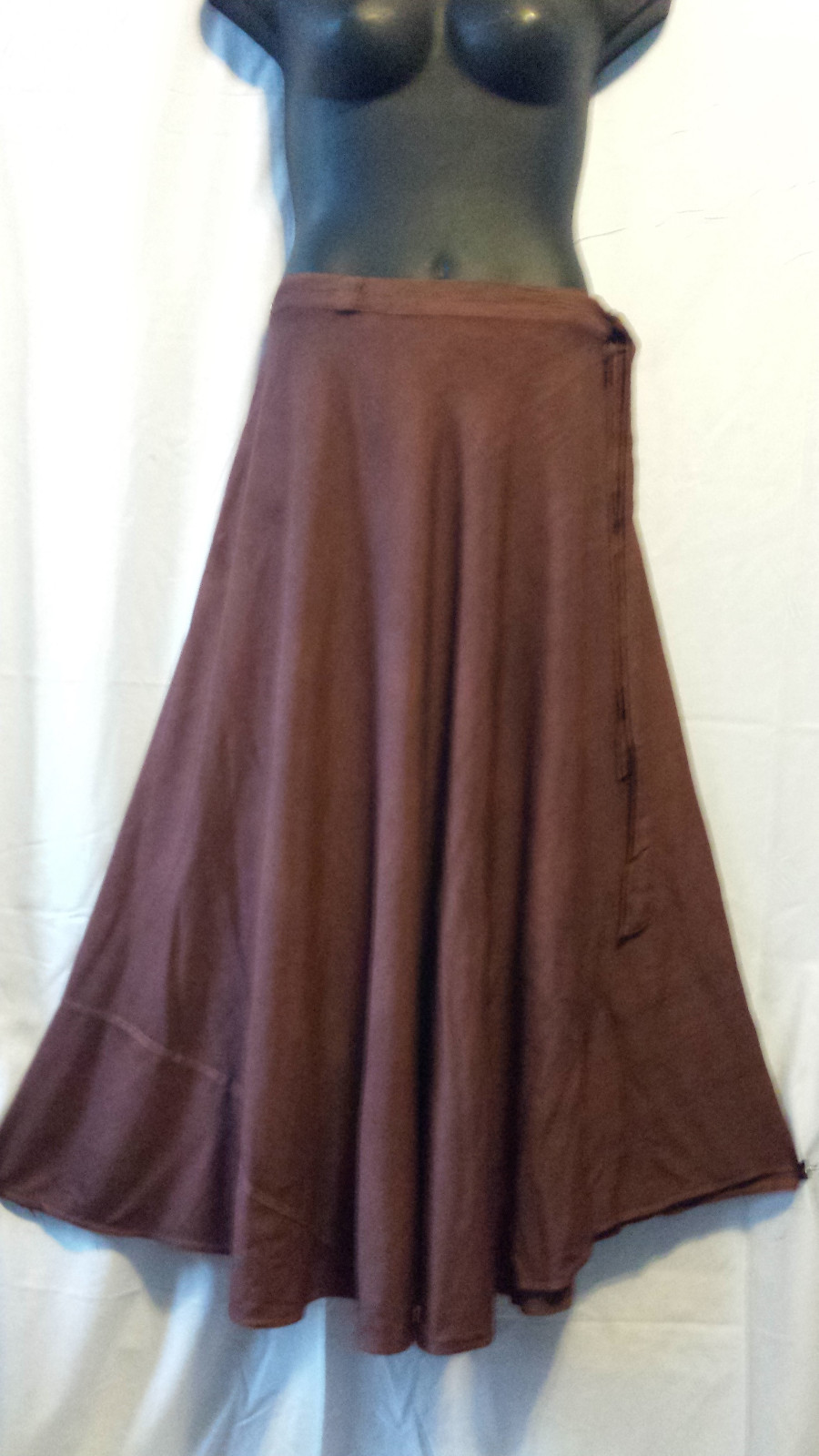 Women Clothing Long Wrap arond Skirt Beach Dress Vintage African Brown Free Size