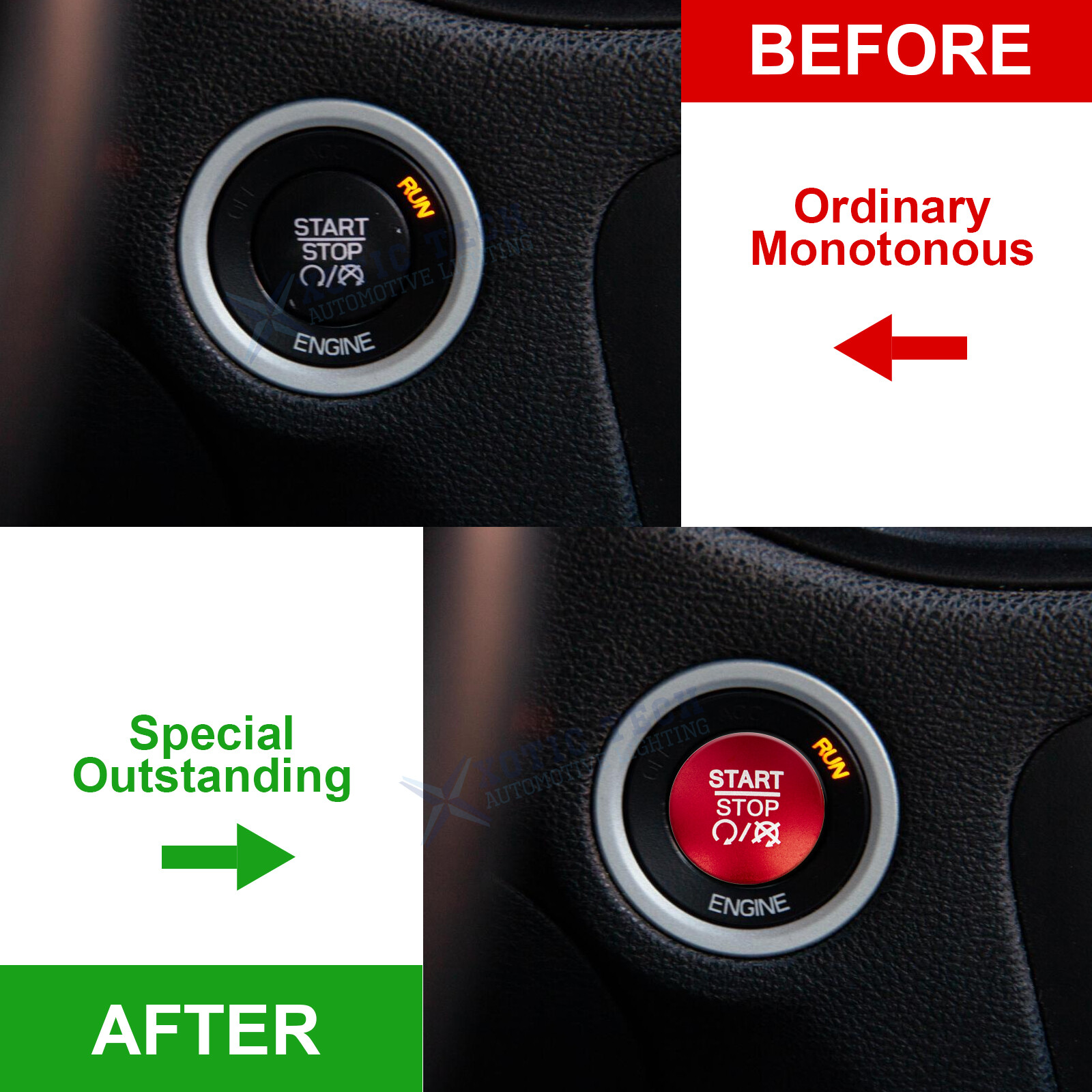 RED Ignition Engine Start Stop Push Button Cover For Dodge Charger Durango Ram