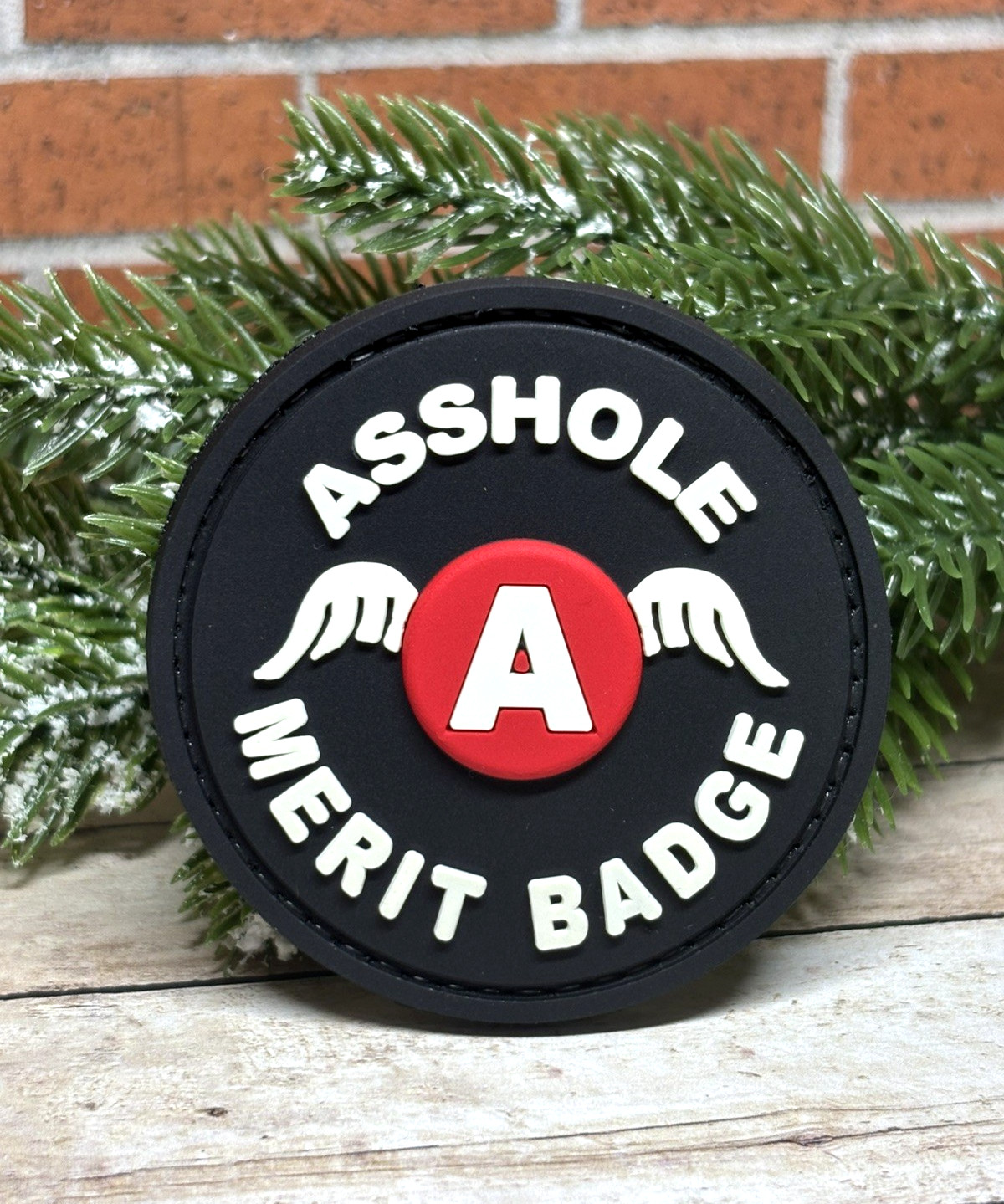PVC Tactical Patch- A**Hole Merit Badge Patch - Morale Gun Meme Funny Patch