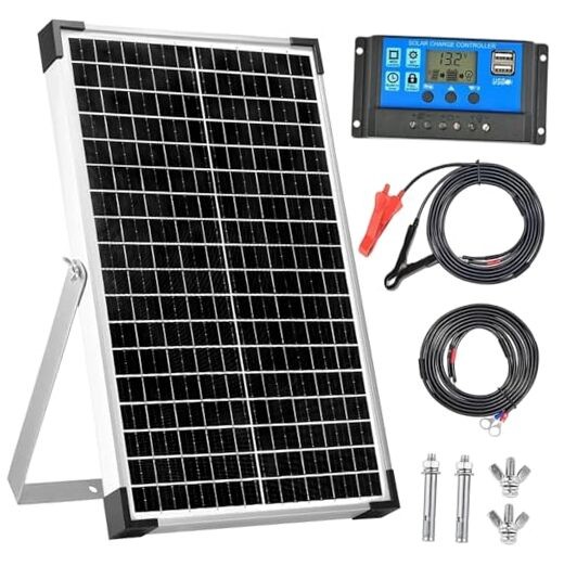 12V/24V Solar Panel Kit, Monocrystalline Solar Battery Trickle Charger 30W