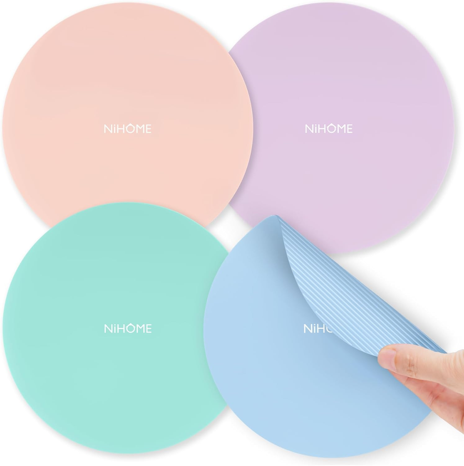 NIHOME Silicone Jar Opener – 6 Inch Large Anti-Slip Grip Pads, Premium 100% Food