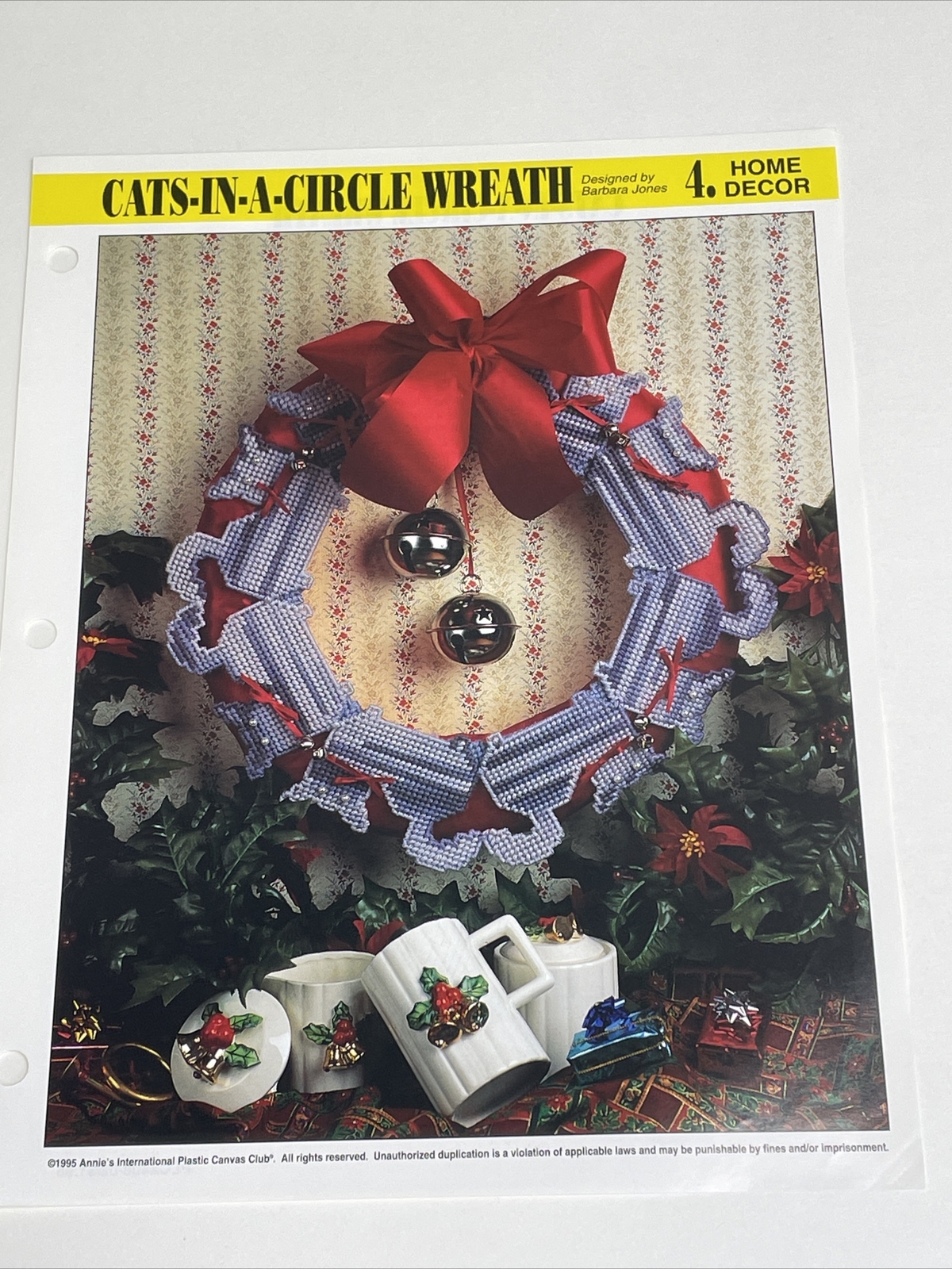 Cats In A Circle Wreath Home Decor Annie's Attic Plastic Canvas Pattern