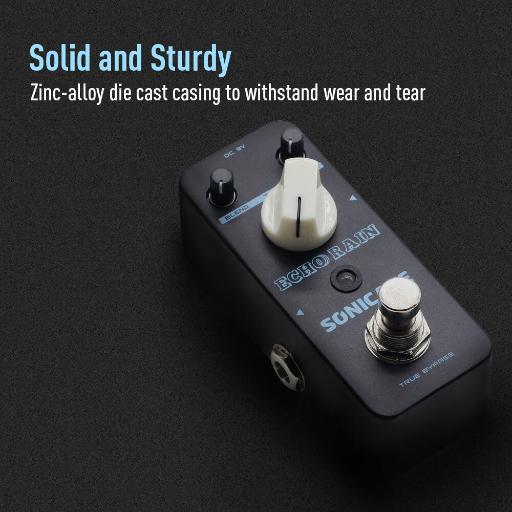 SONICAKE Echo Rain Analog-Style Hybrid Digital Delay 2-mode Guitar Effects Pedal
