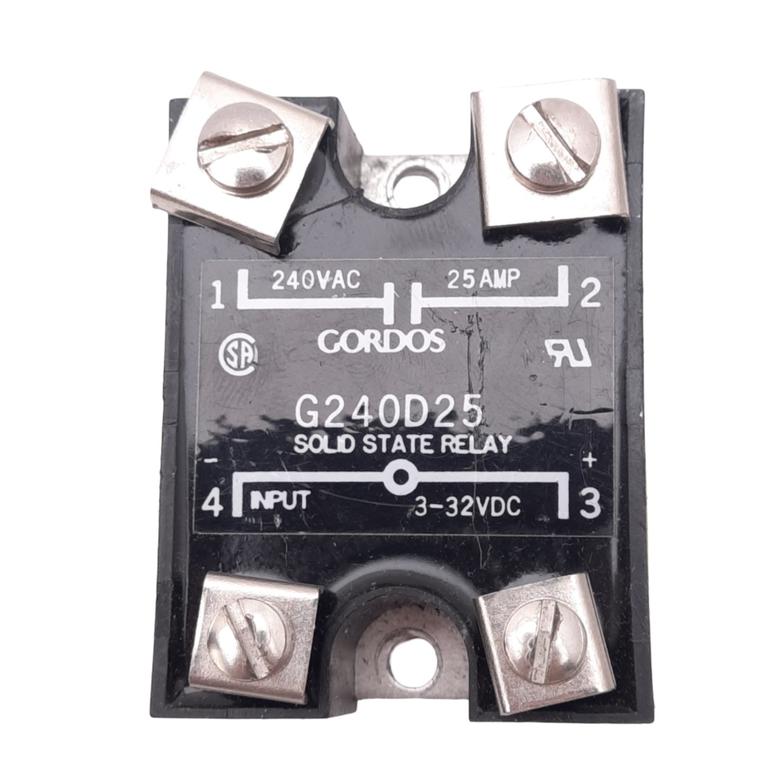 Gordos G240D25 Solid State Relay, 240VAC 25A Max, 3-32VDC Input