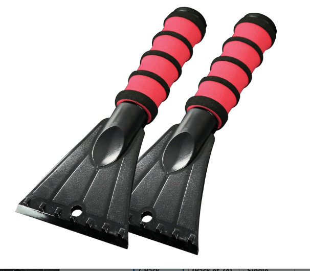 Mallory Subzero 2-994 10” MAXX Ergonomic Ice Scraper for Car, 2-Pack