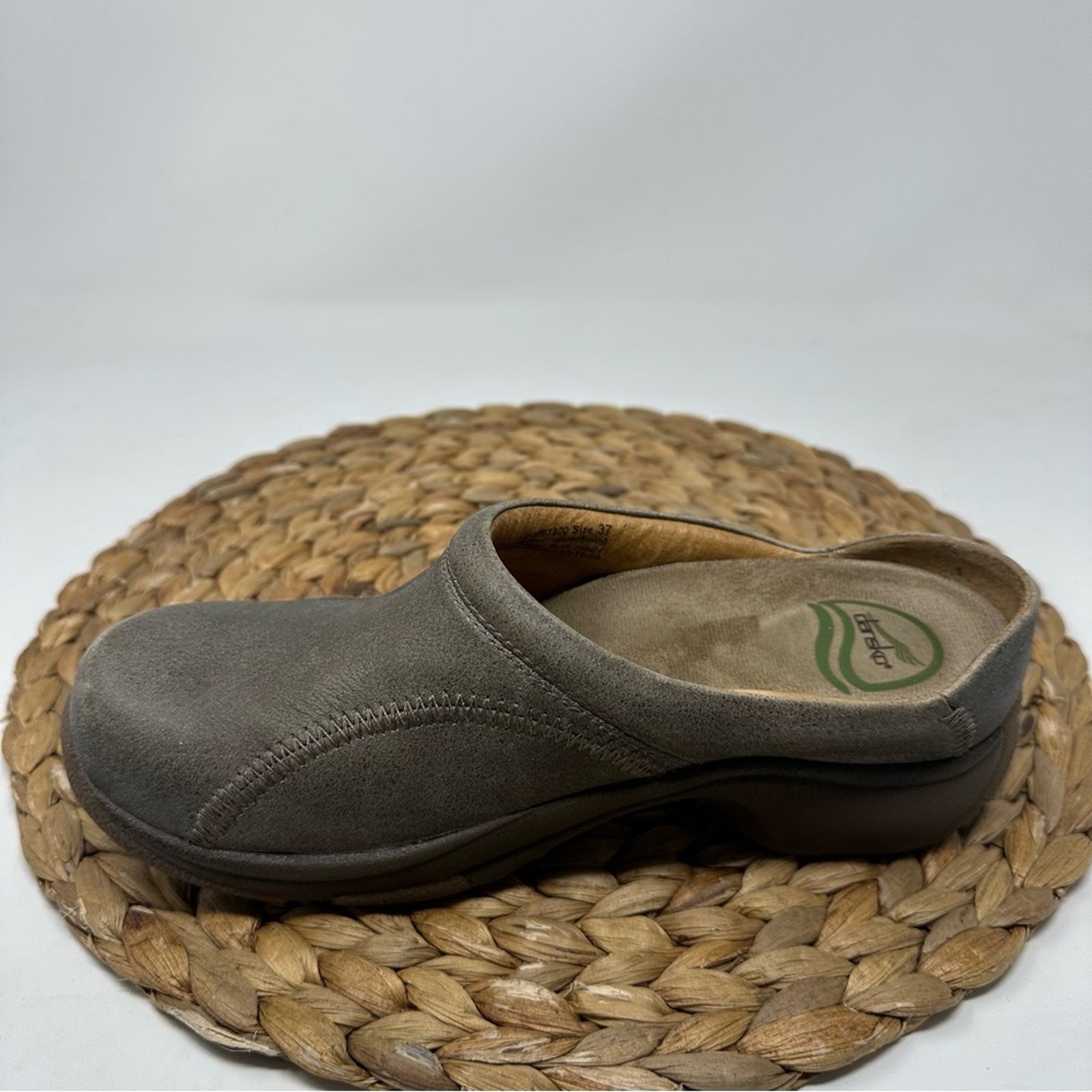 Dansko Kari Brown Distressed Leather Backless Clogs Size EU 37