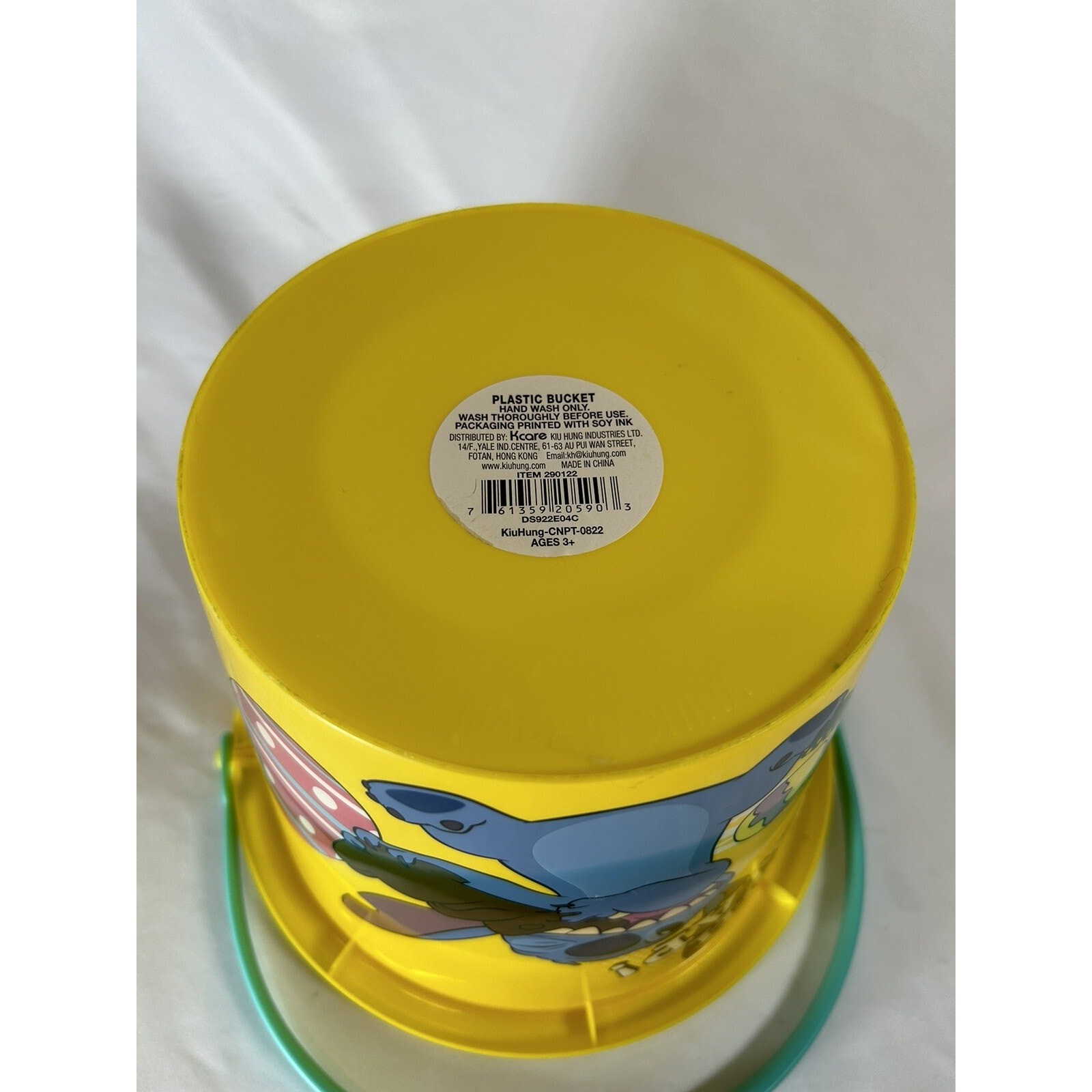 Disney Stitch with Chocolate Yellow Plastic Easter Bucket Bunny