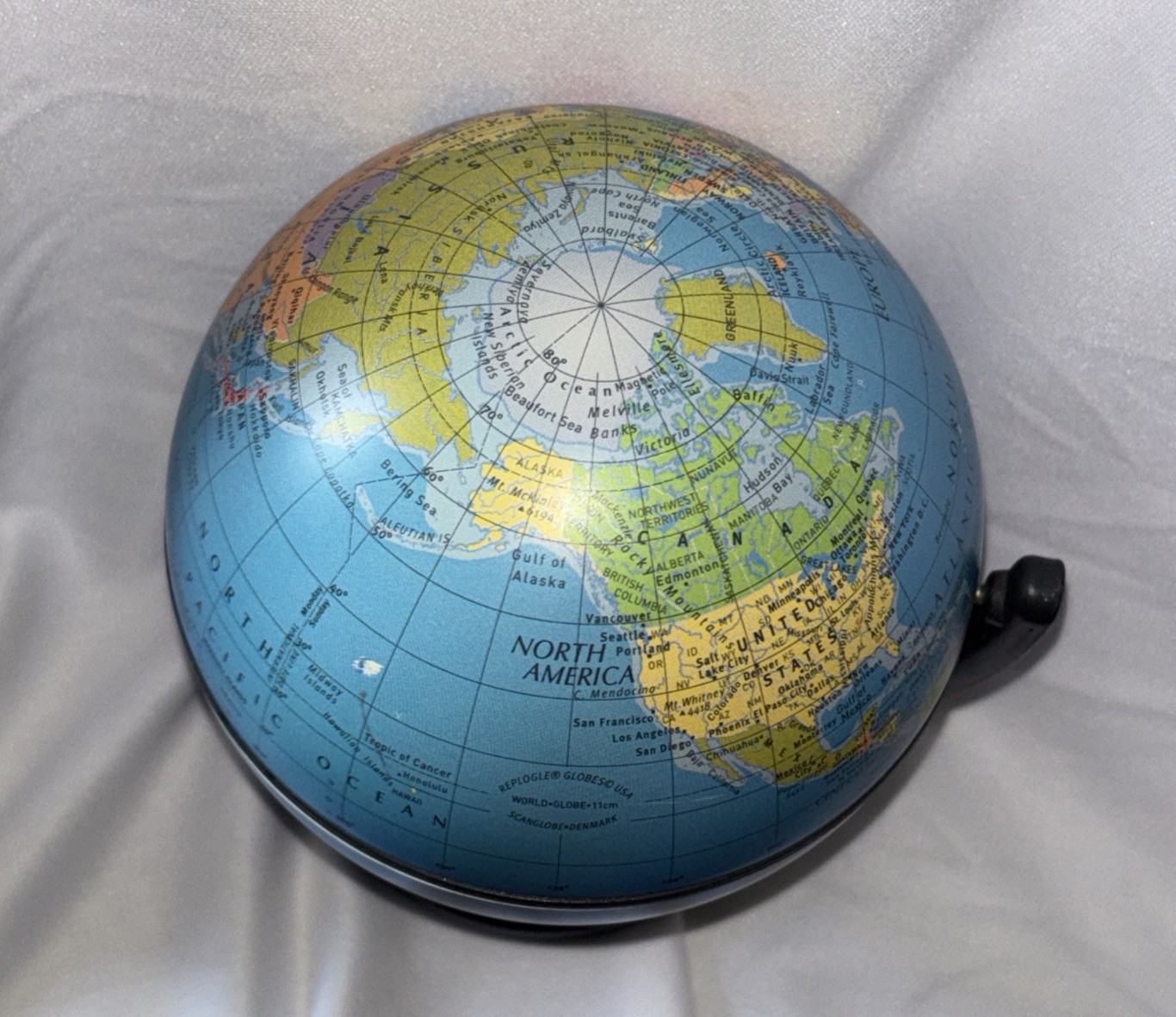 Desktop Rotating Replogle World Globe 6” x 4" Dual Direction Spin