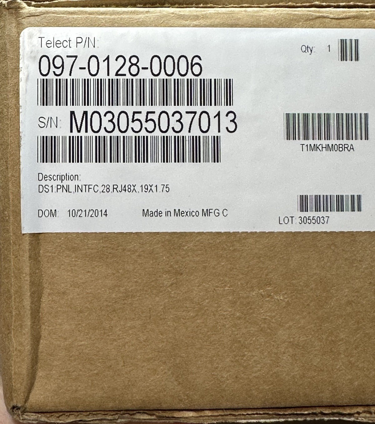 Telect 097-0128-0006 28 Circuit Customer Interface Panel DS1 Copper New CIP