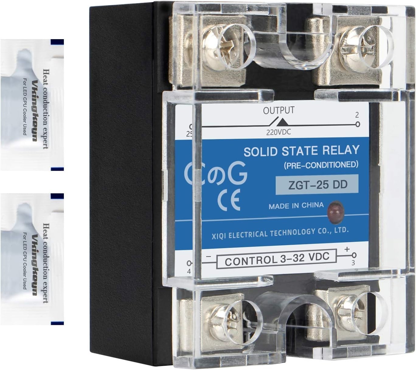 CG SSR-25DD 25A Relay: Automatic Operation, Moisture-Proof, with Thermal Grease