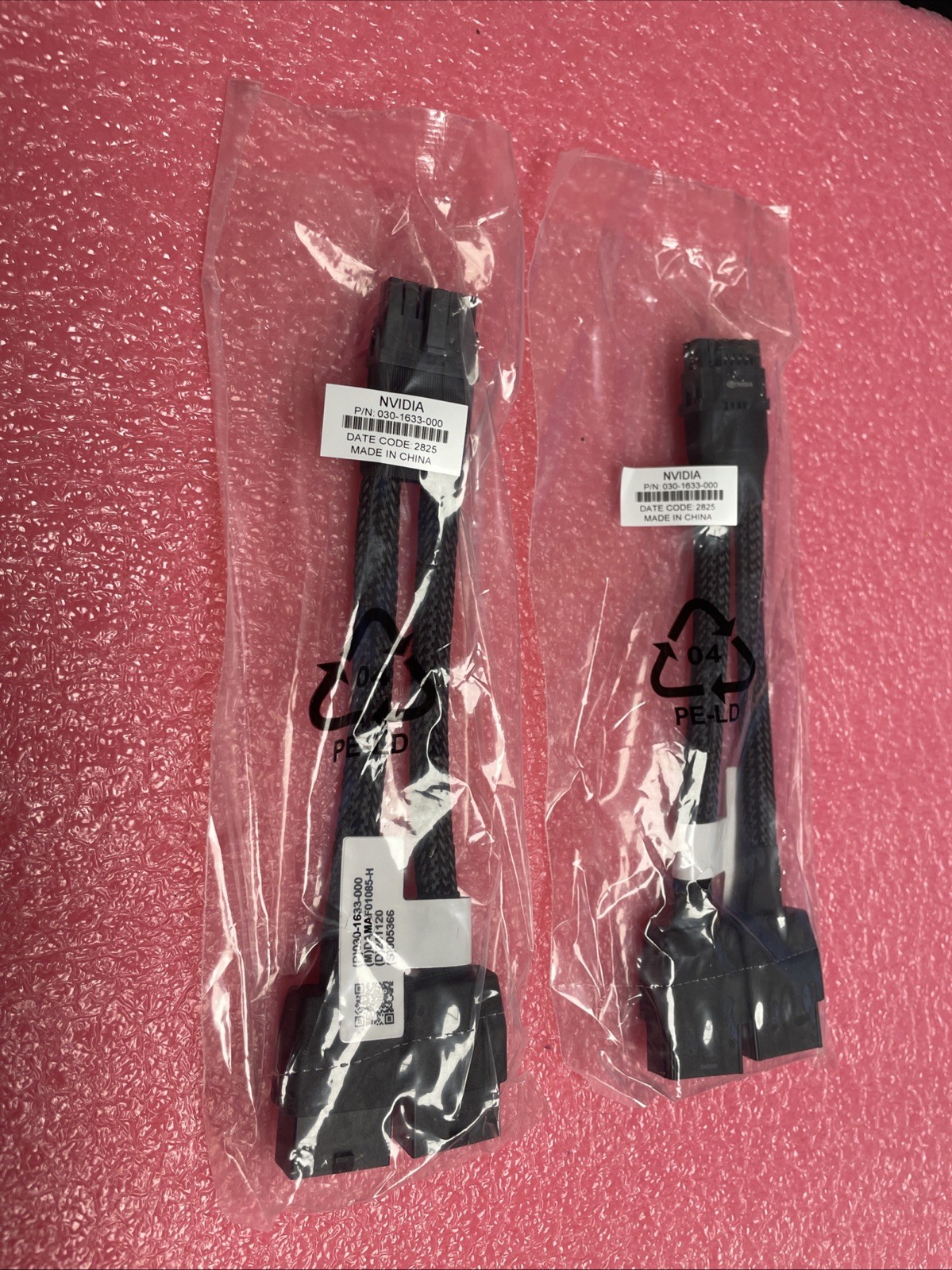 2X Authentic Nvidia NVIDIA 030-1633-000 8-pin PCIe to 16-pin Connector