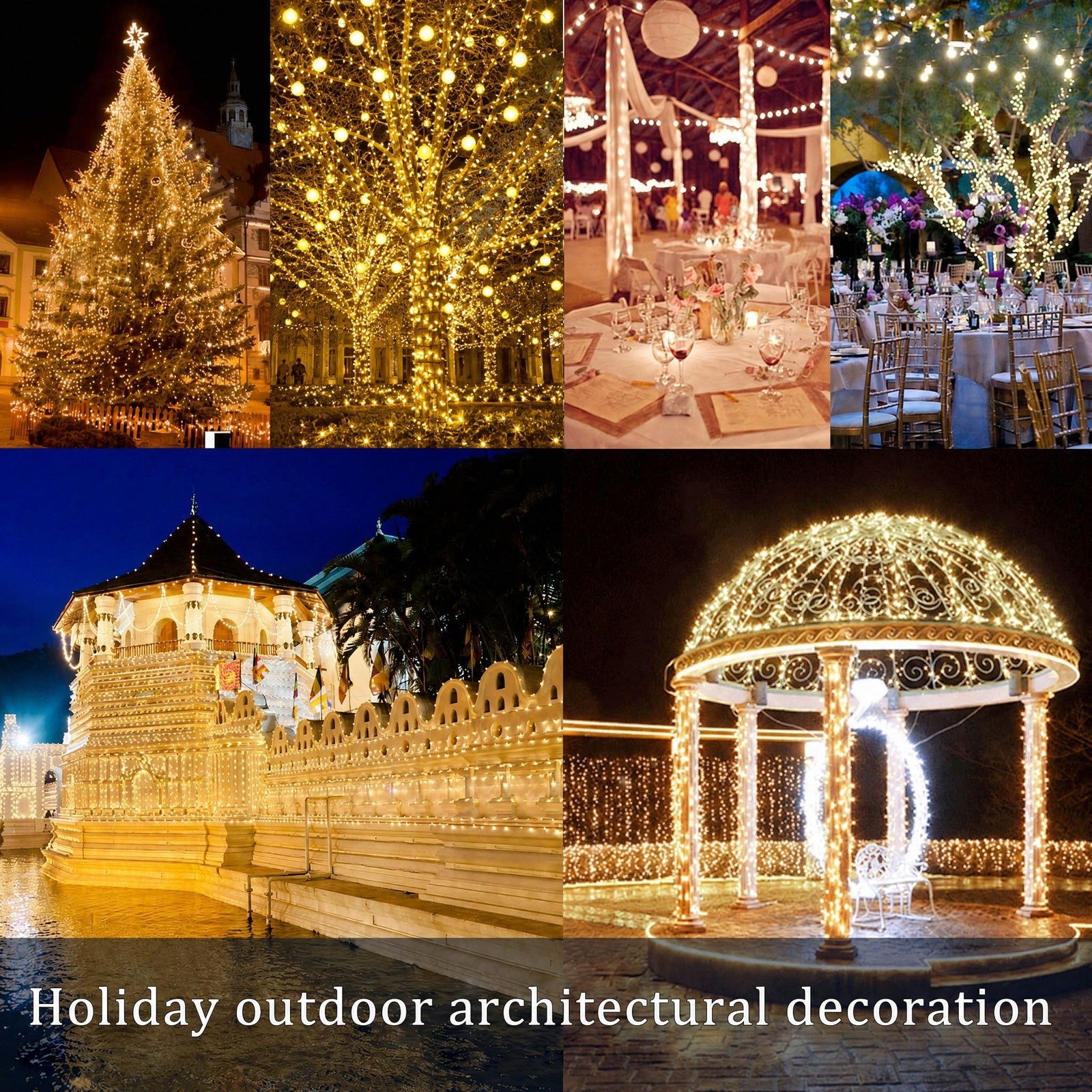 DAYLIGHTIR 2 Pack Total 200 LED 66FT Solar Powered Copper Wire String Lights ...