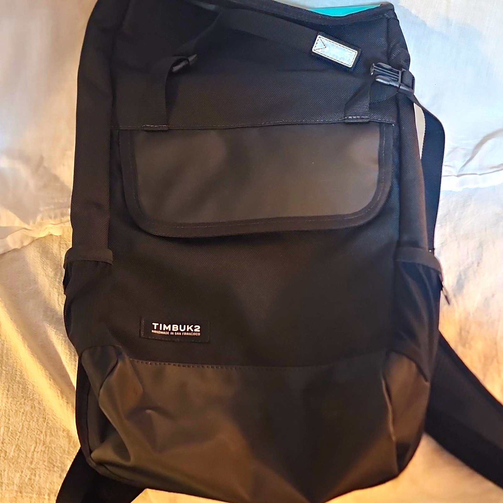 Timbuk2 Commuter Laptop Backpack Black Blue 13 in Padded Sleeve Flap Closure Bag