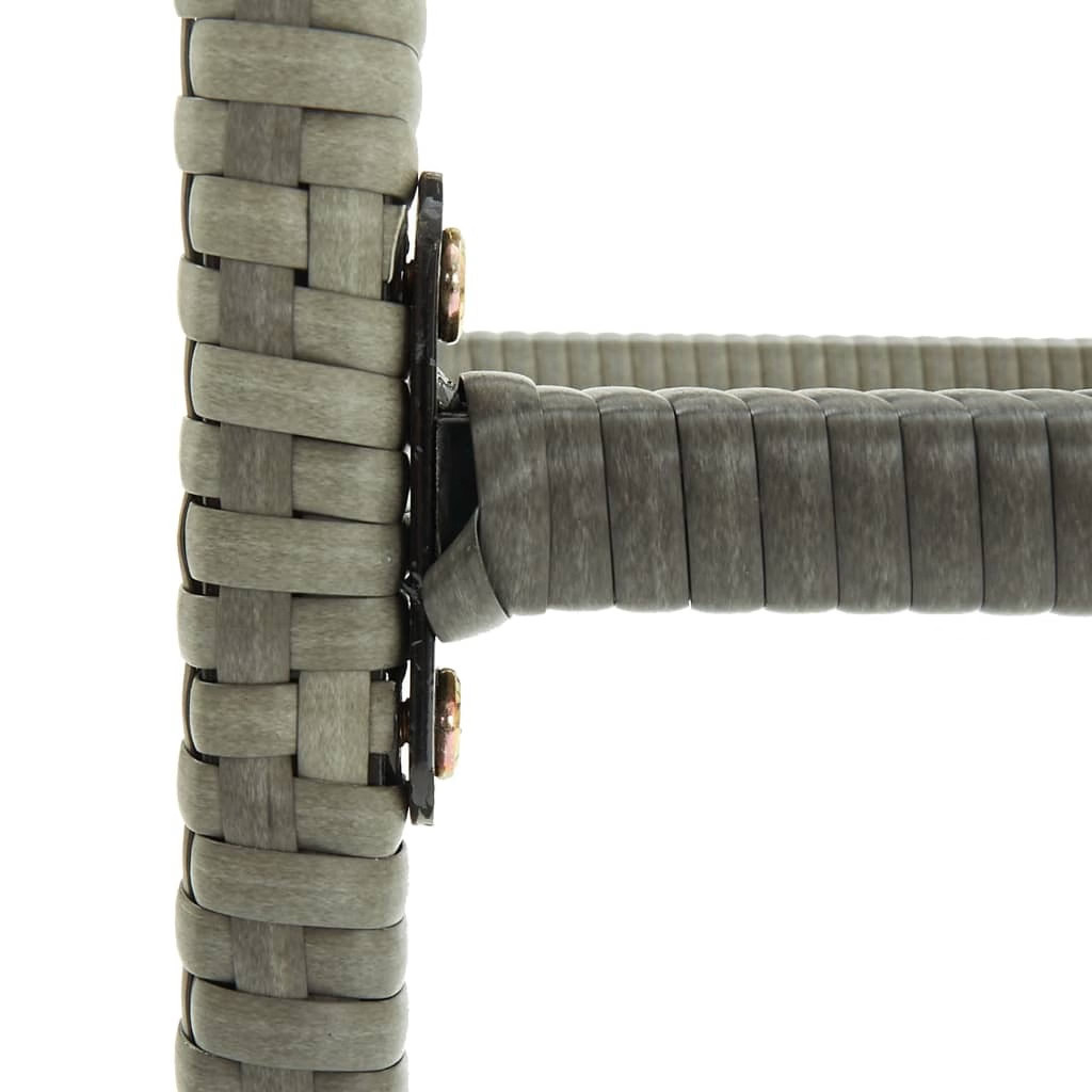 Bar Stools with Cushions 2 pcs Gray Poly Rattan