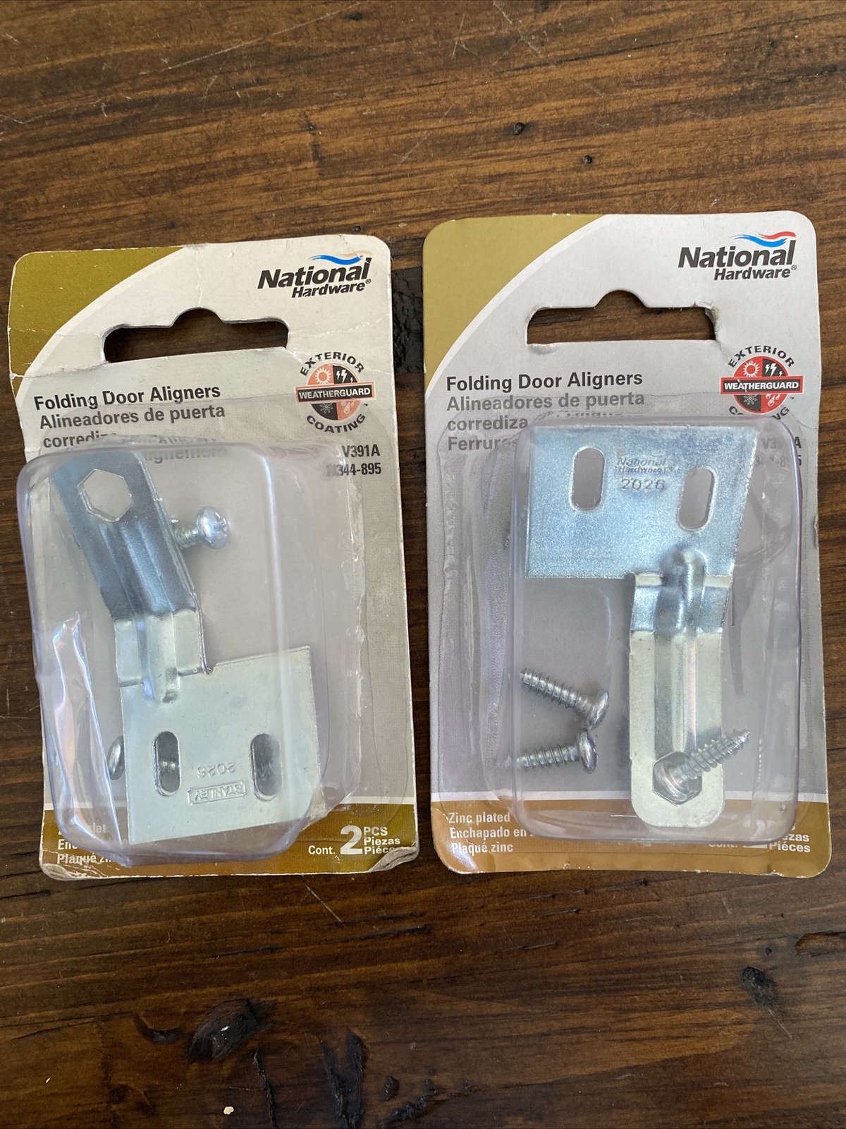 2 PACK National Hardware N344-895 Steel Universal Folding Door Aligners NEW