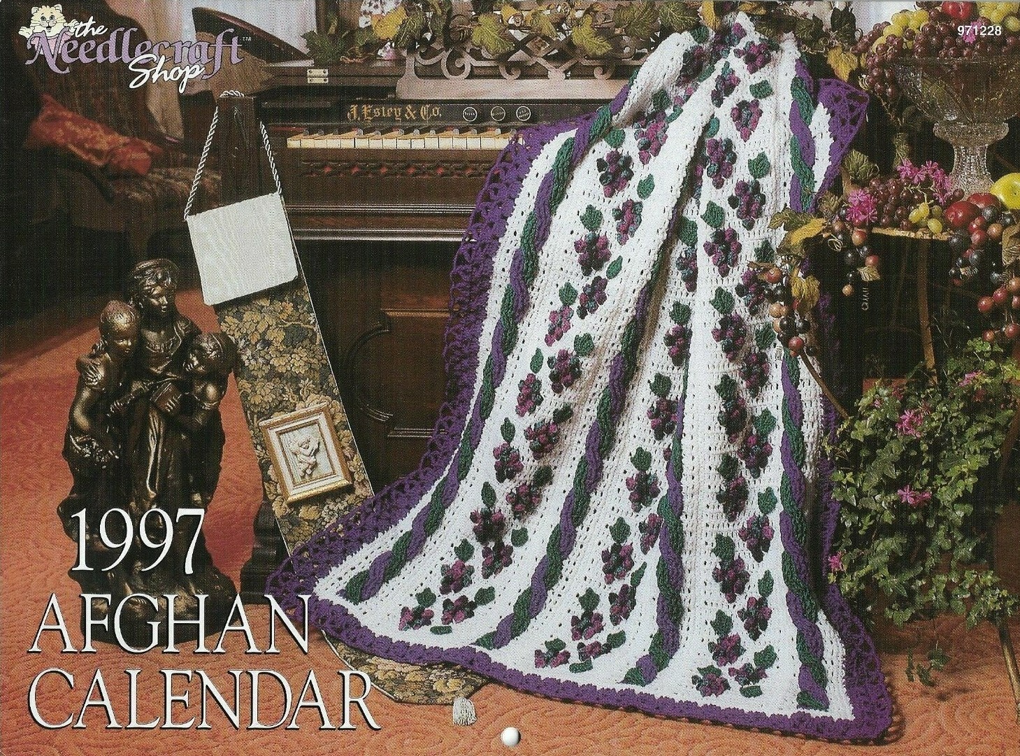 NEW AFGHAN CALENDAR 1997 THE NEEDLECRAFT SHOP 12 DESIGNS CROCHET PATTERN