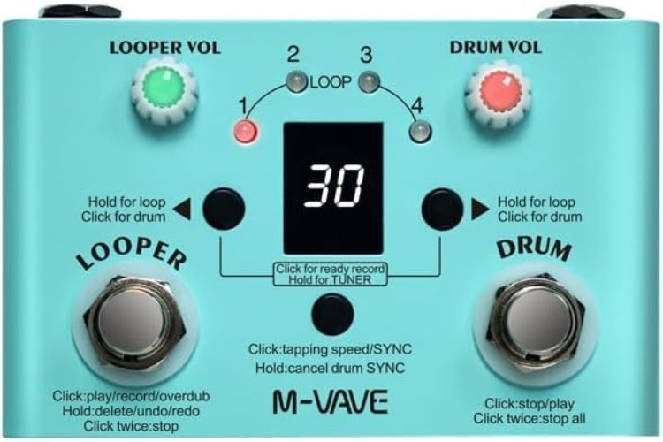 Professional Drum Machine with 30 Presets, Loop Storage & USB Connectivity