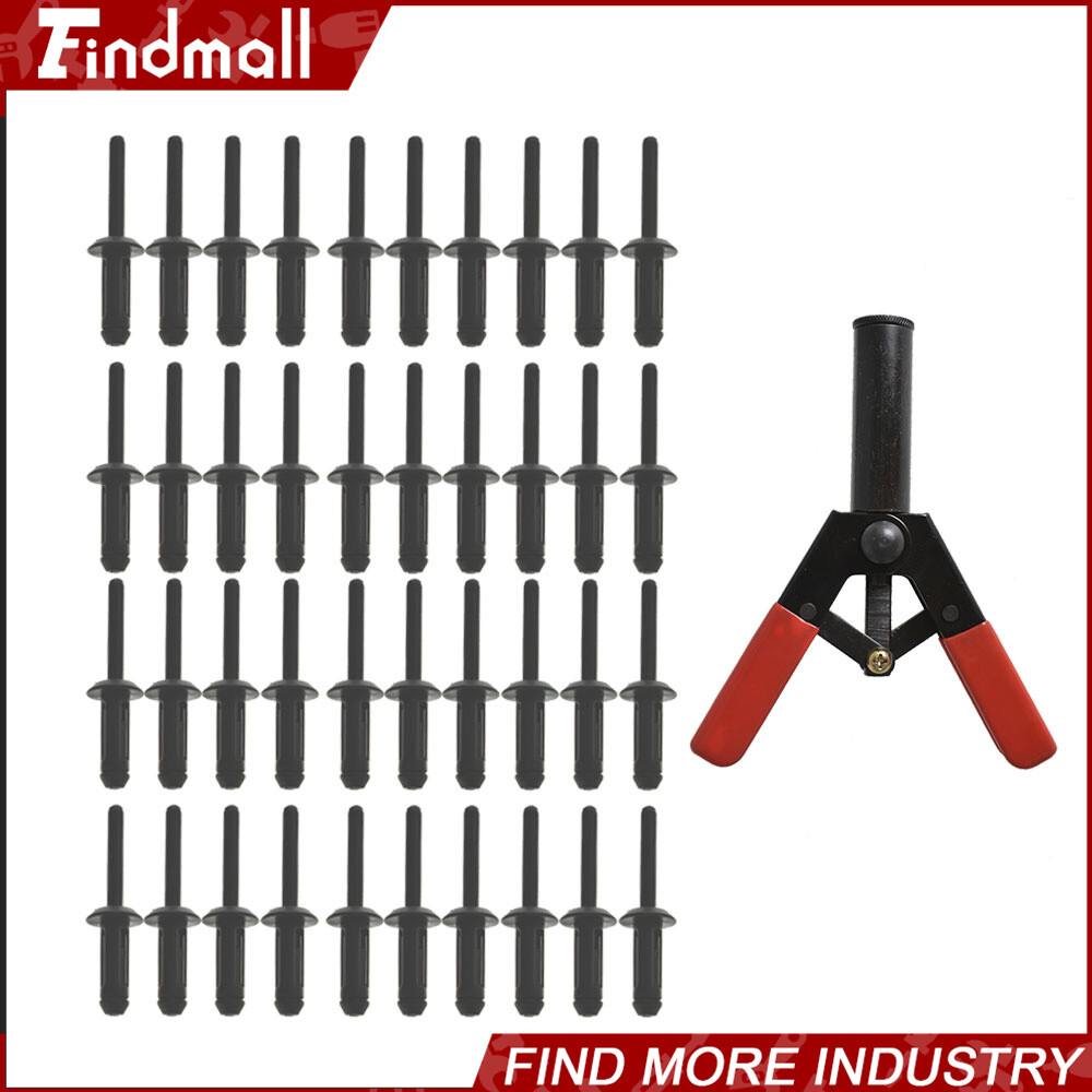 Findmall 41 Pieces Assorted Plastic Riveter Rivet Gun Set Hand Tool W/ 40 Rivets
