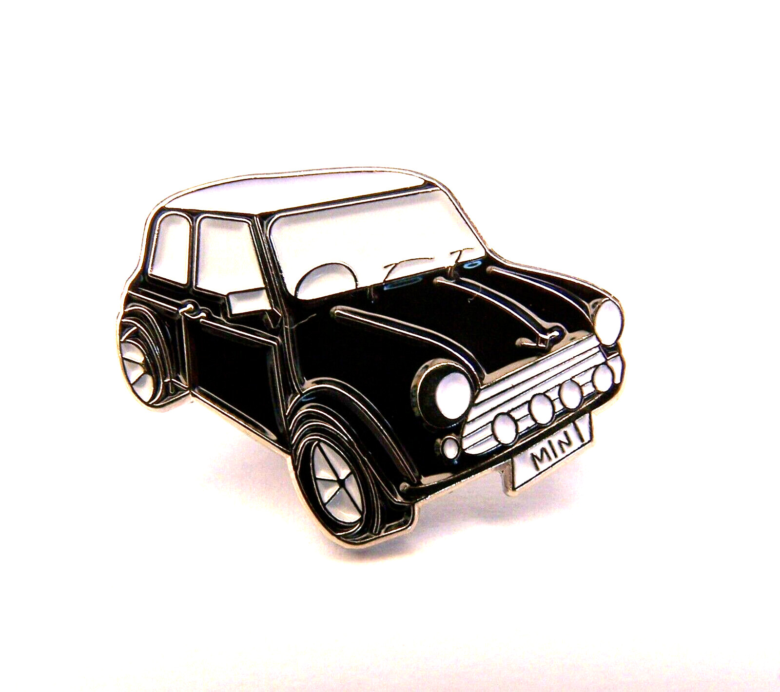 A Classic Black Mini Cooper Enamel Metal Pin Badge - New