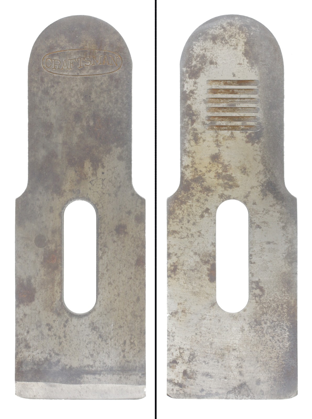 Orig. "Craftsman" Plane Iron for Sears Adjustable Block - Oval TM - mjdtoolparts