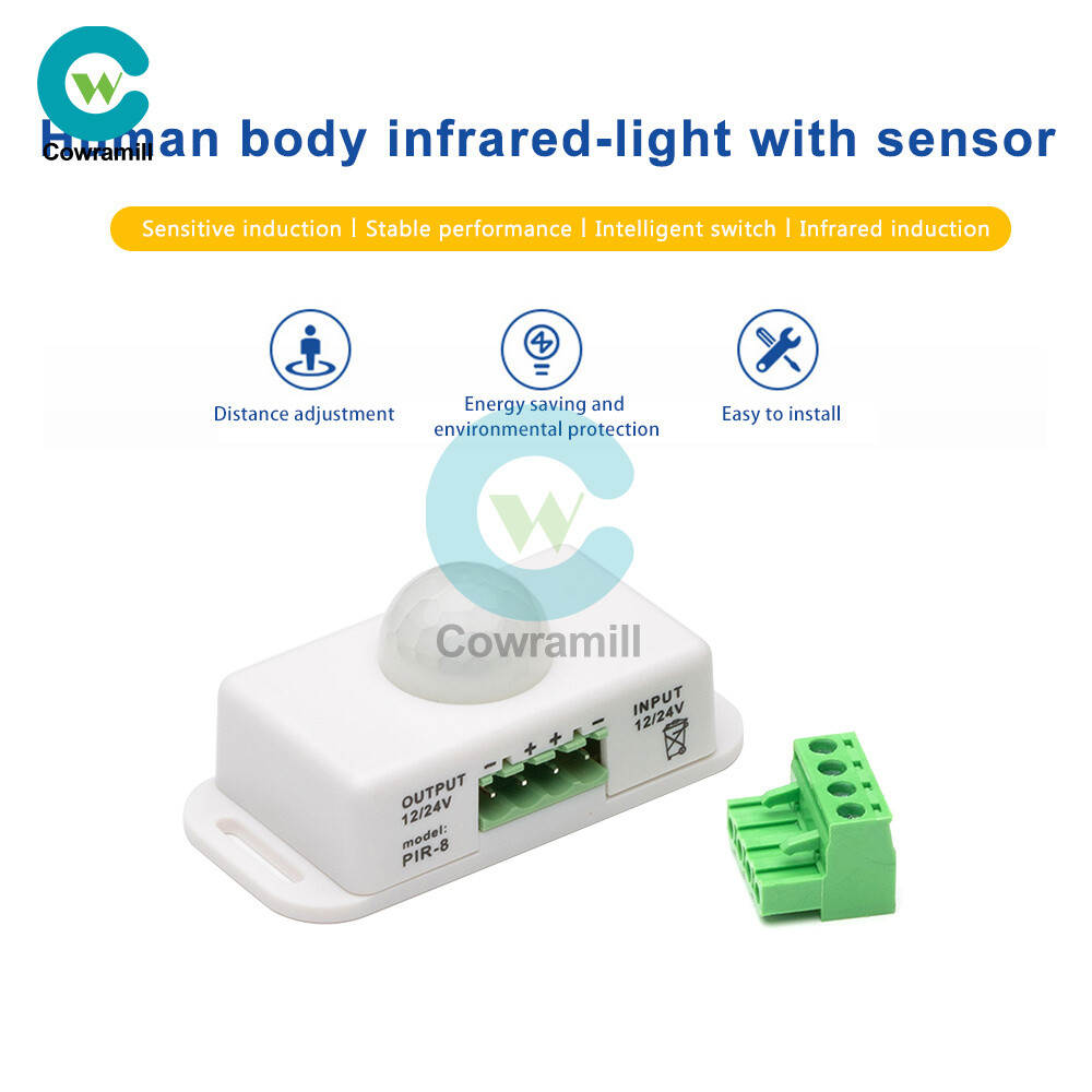 DC 12V-24V 8A/6A Automatic Adjustable Infrared PIR Motion Sensor Switch Module