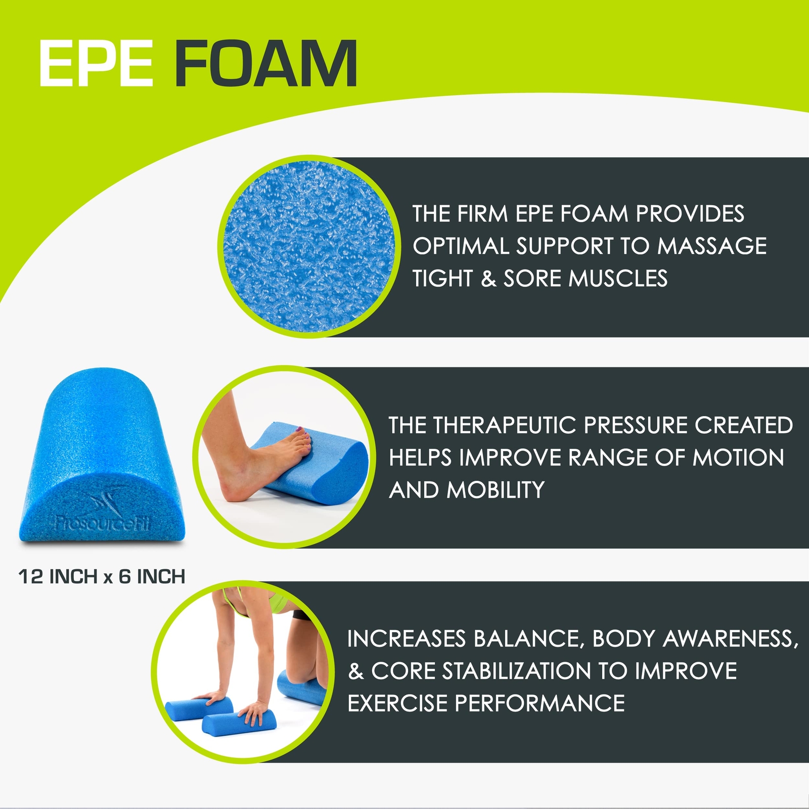 Flex Foam Rollers for Muscle Massage Physical Therapy Core & Balance Exercise...
