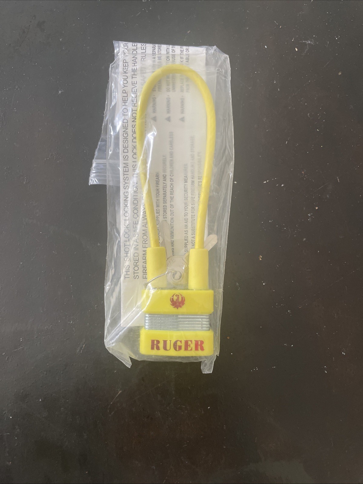 Original RUGER Shotlock Firearm Yellow Gun Cable Lock 2-Key Rifle Handgun Safety