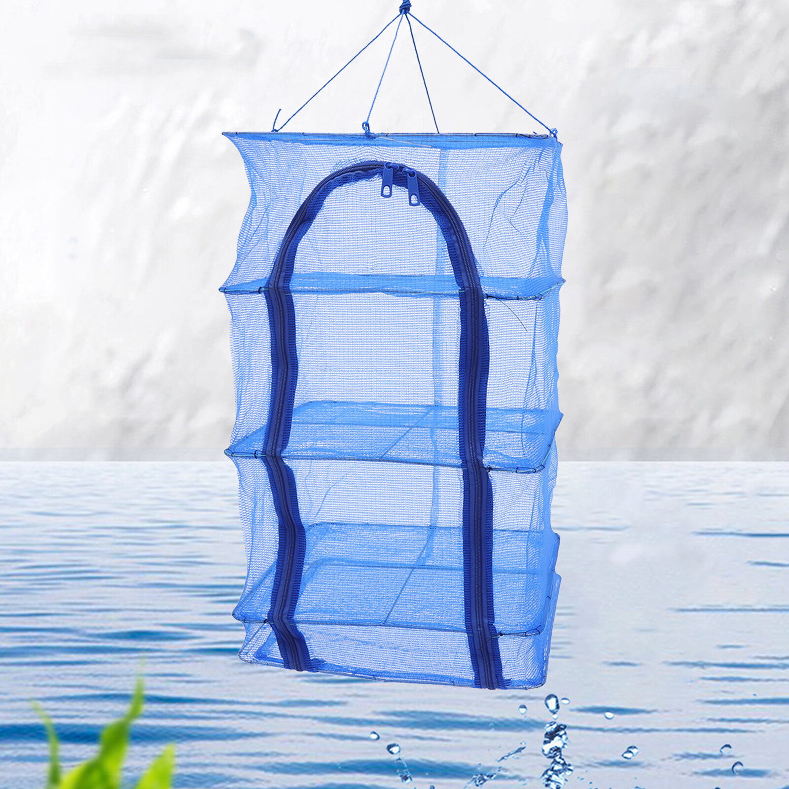 Foldable 4 Layers Drying Net Hanging Vegetable Fish Dishes Mesh Dryer Rack Good