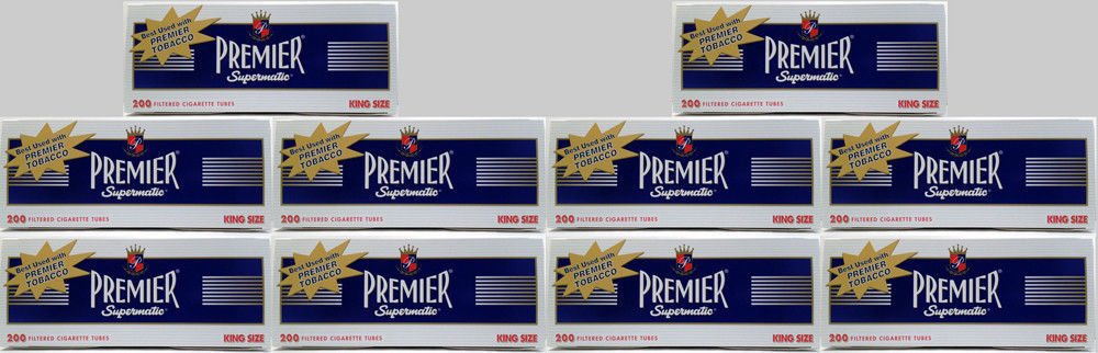 Premier Supermatic King Size Full Flavor Cigarette Filter Tubes 10 Boxes 3101-10