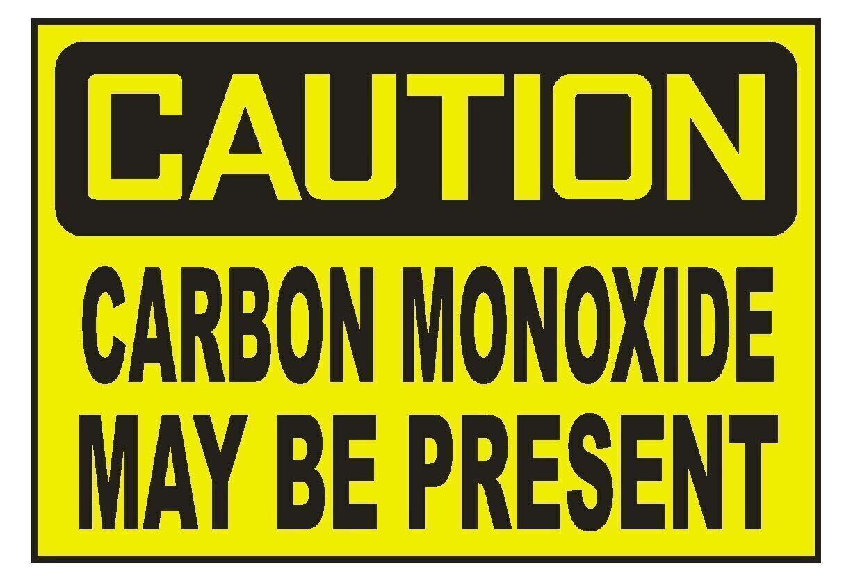 Caution Carbon Monoxide May Be Present Sticker Decal