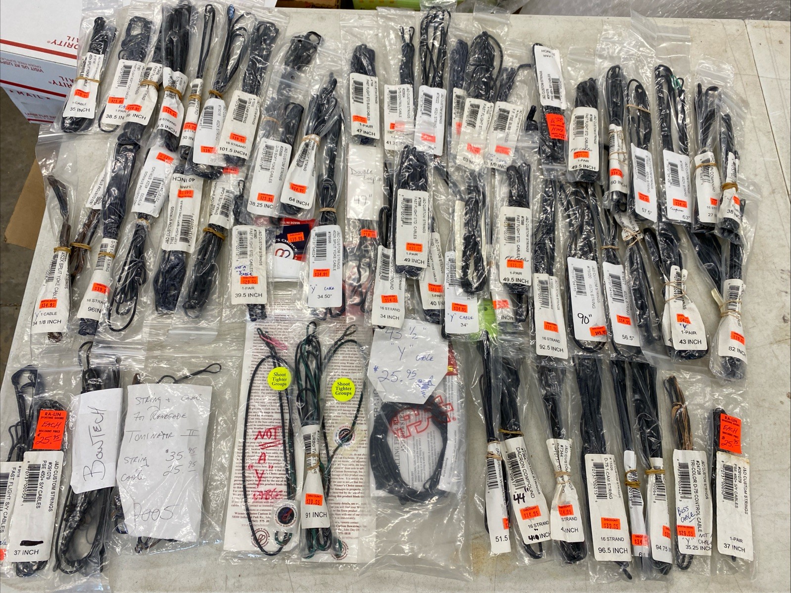RESALE OPPORTUNITY: Lot Of 70 Vintage Bowstrings Most New!, Used, VGC, M0495