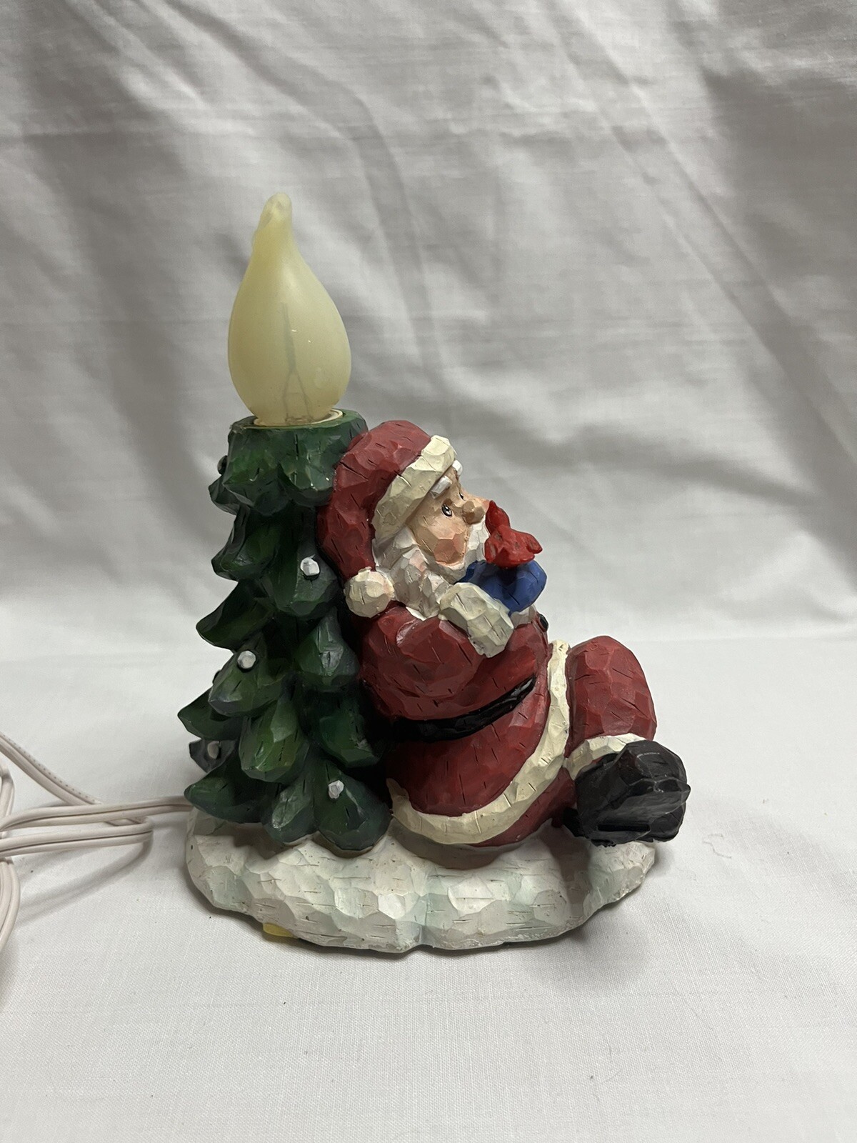 Christmas In The Woods Sitting Santa Flicker Light