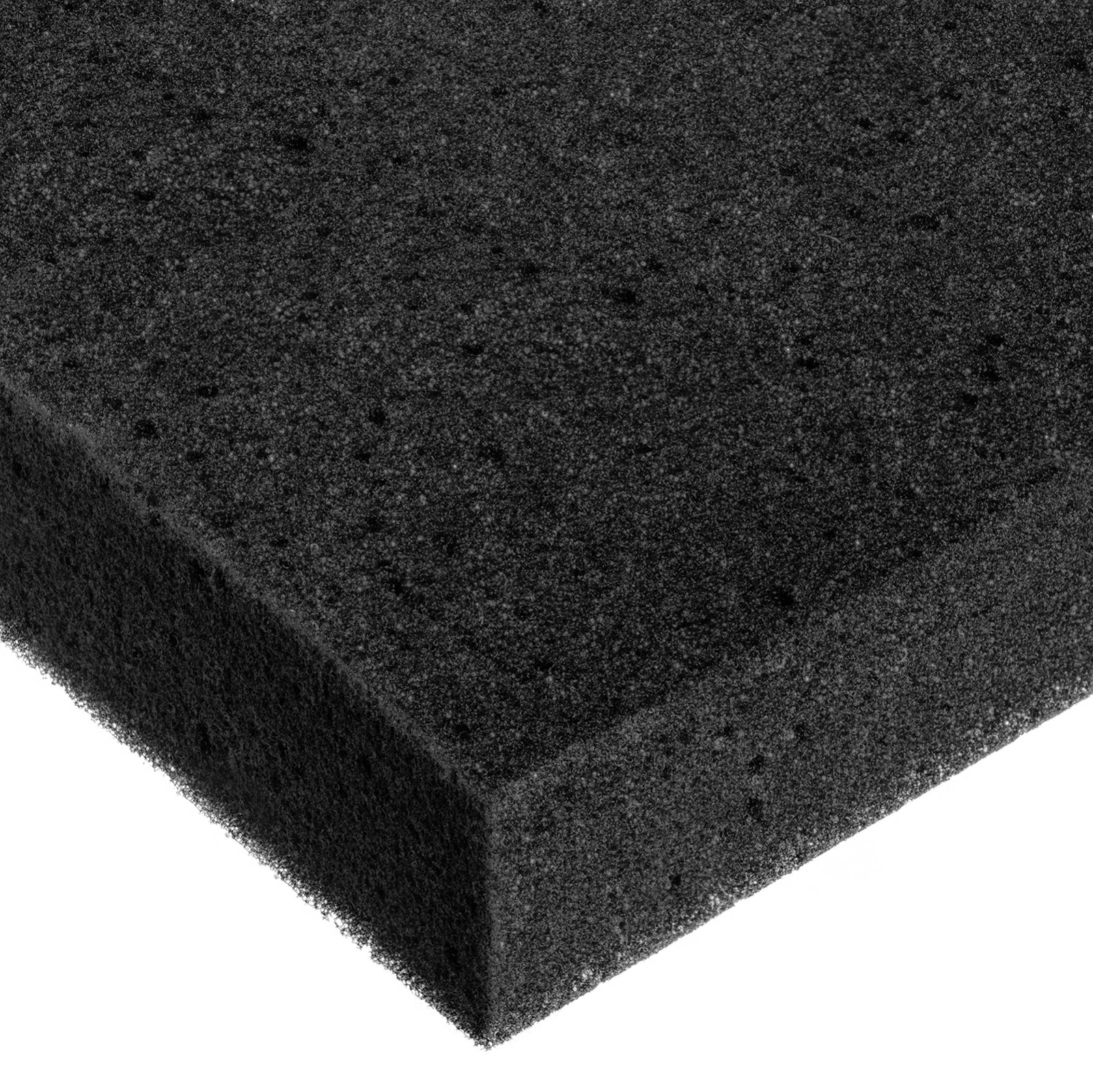 Polyurethane Foam , Black, 2 lbs/cu. ft., 3/4 in Thick x 12 in Wide x 12 in Long