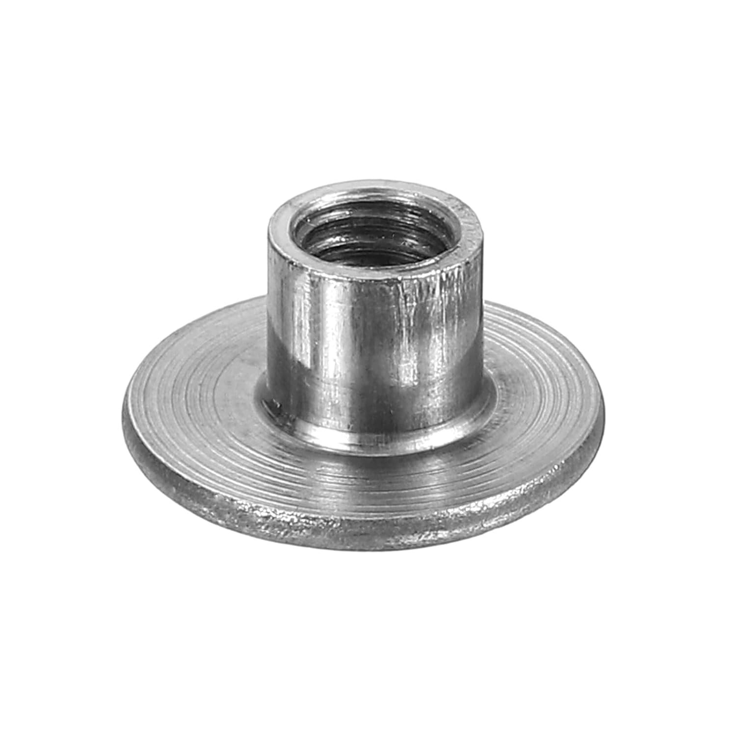 M6 T-Nuts, 24pcs Carbon Steel Tee Nut Round Base Weld Nuts 8mm Height Through Ho