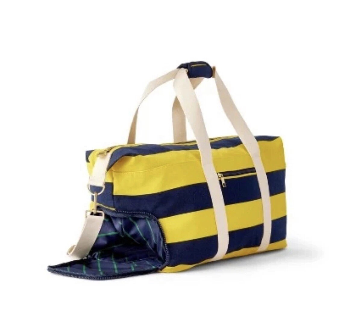 NEW!! Rowing Blazers Target Rugby Stripe Preppy Weekender Yellow Blue Duffel Bag