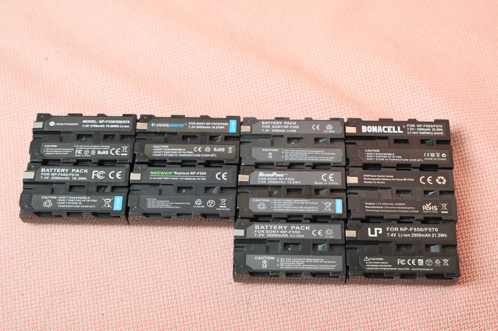 Ten Third Party NP-F 550 NP-F 570 Batteries for Sony NP-F