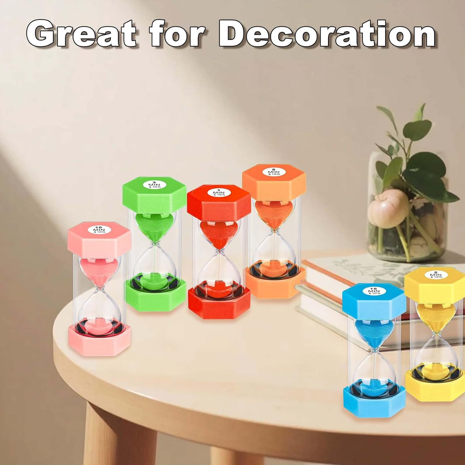 25 Minute Hourglass Sand Timer, Plastic Sandglass Watch Timer, Unbreakable Red S