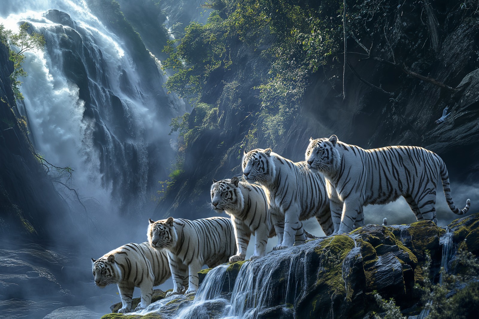 White Bengal Tiger Wallpaper – Full HD Digital Download (PDF Format)