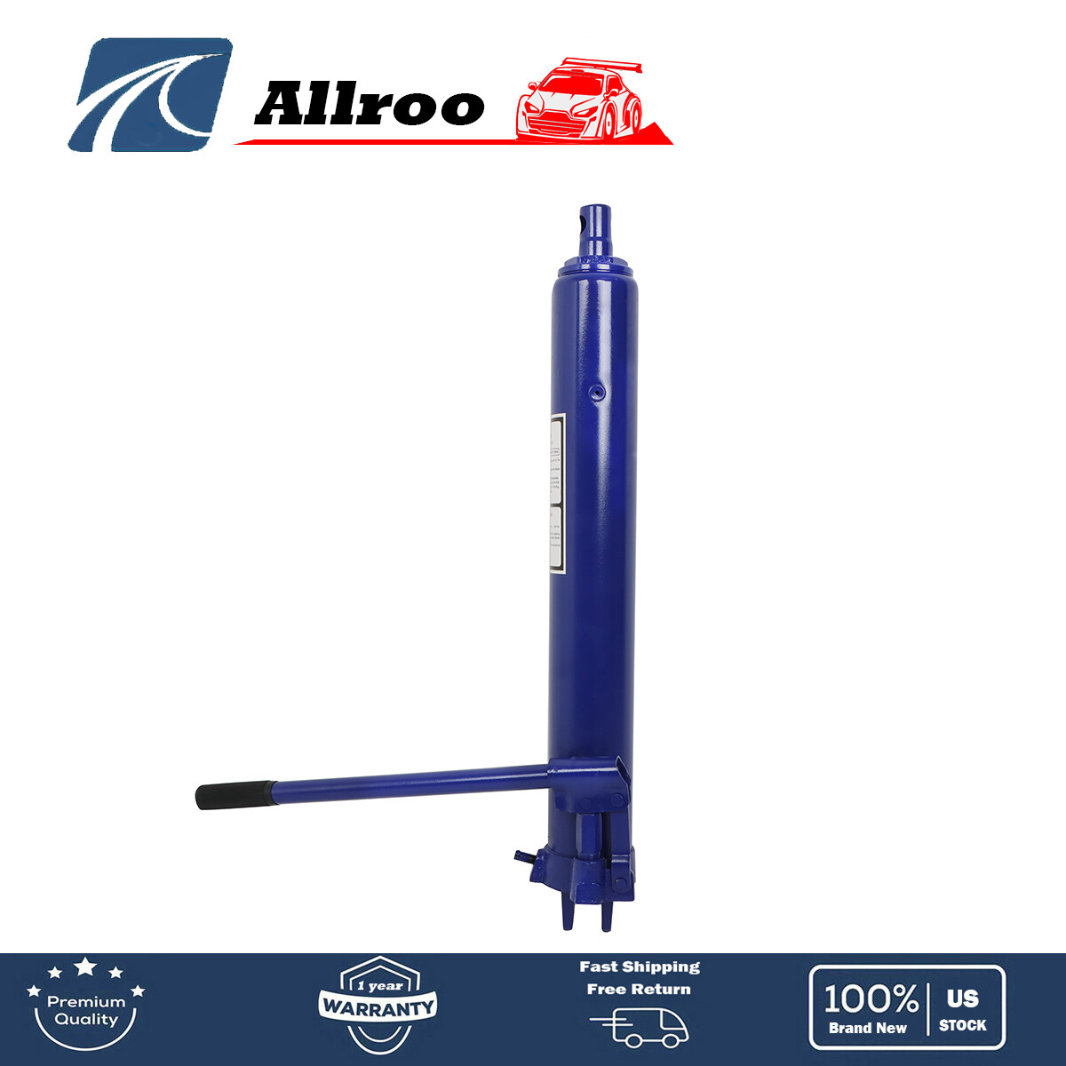 8 Ton Hydraulic Long for Ram Jack Lift Jacking Shop Crane Engine Hoist Lifting