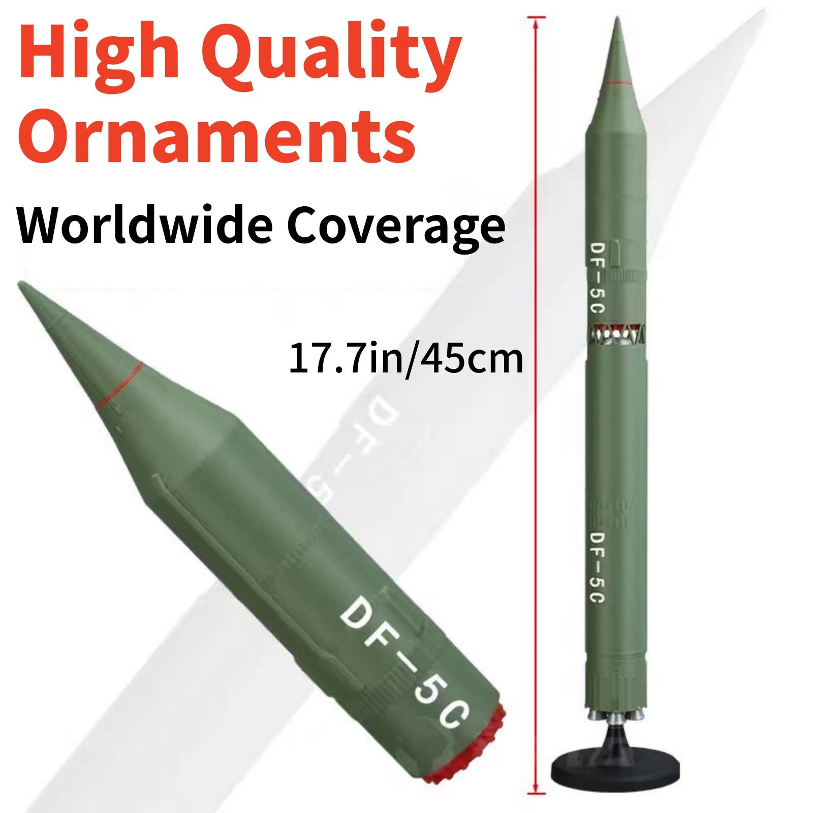 China's Dongfeng-5C Liquid-Fueled ICBM 1/72 Scale 45cm PLA Plastic Model Display
