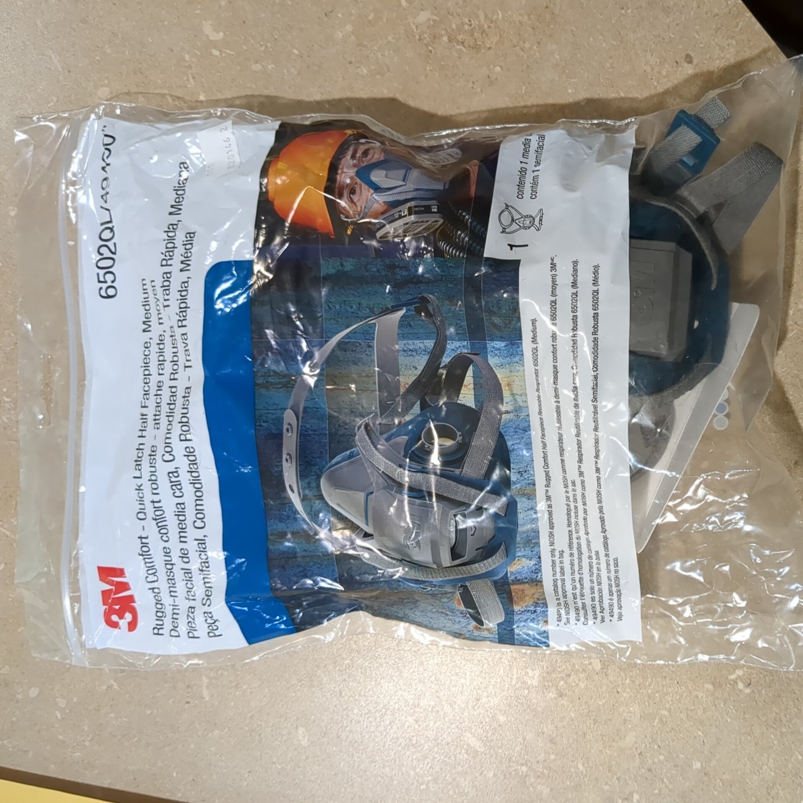 3M 6502QL Rugged Quick Latch Reusable Half Facepiece Respirator Mask Medium