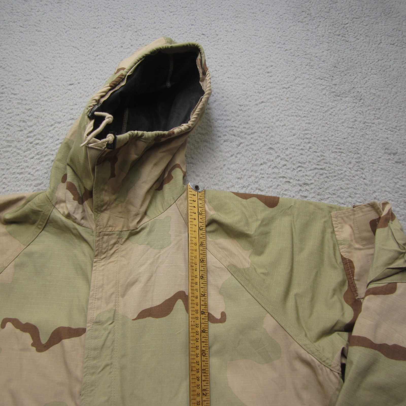Vintage Military Chemical Protective Jacket Mens M Long Hooded Camo 90s