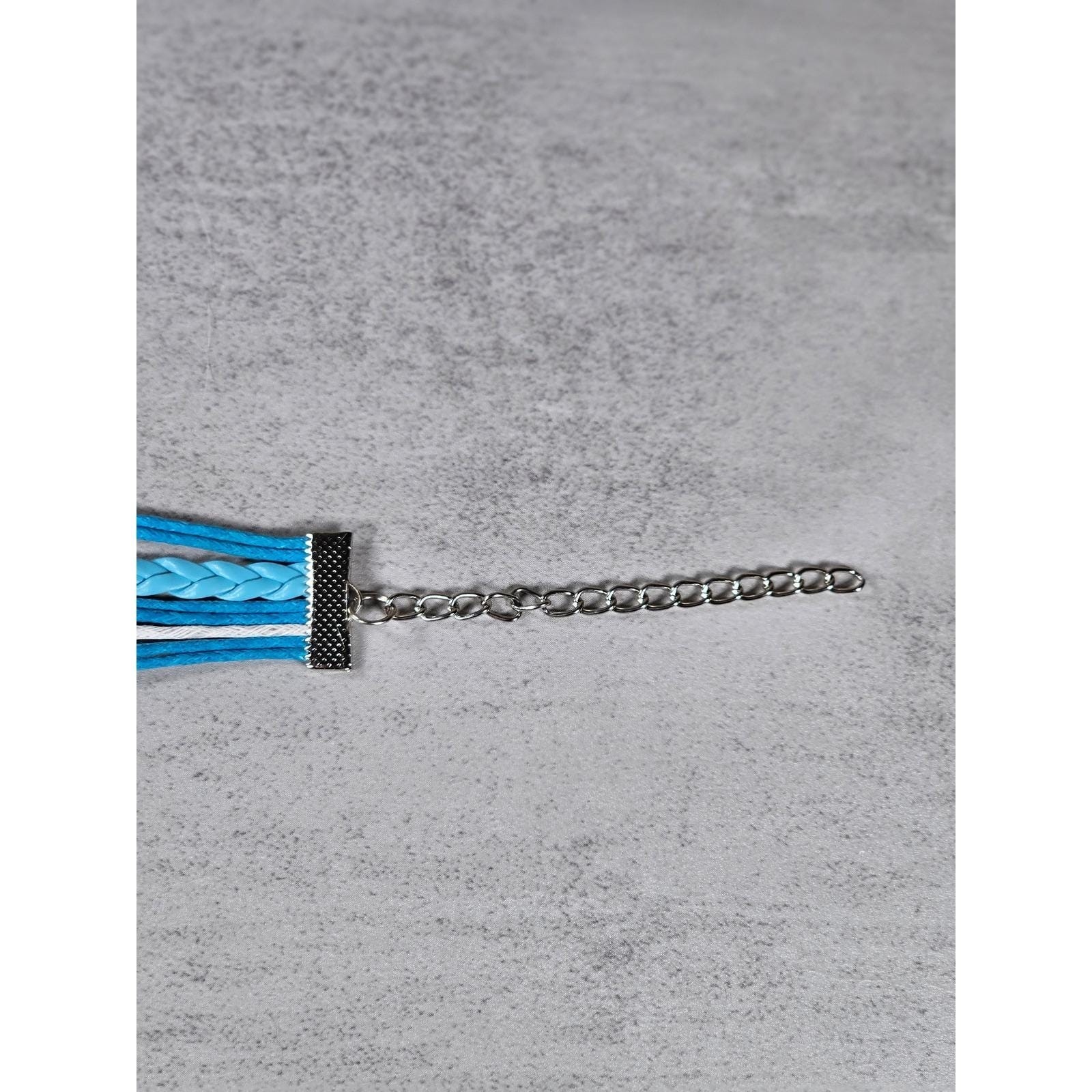 Blue Crown Love Child Bracelet Handcuff Charm Multi Strand