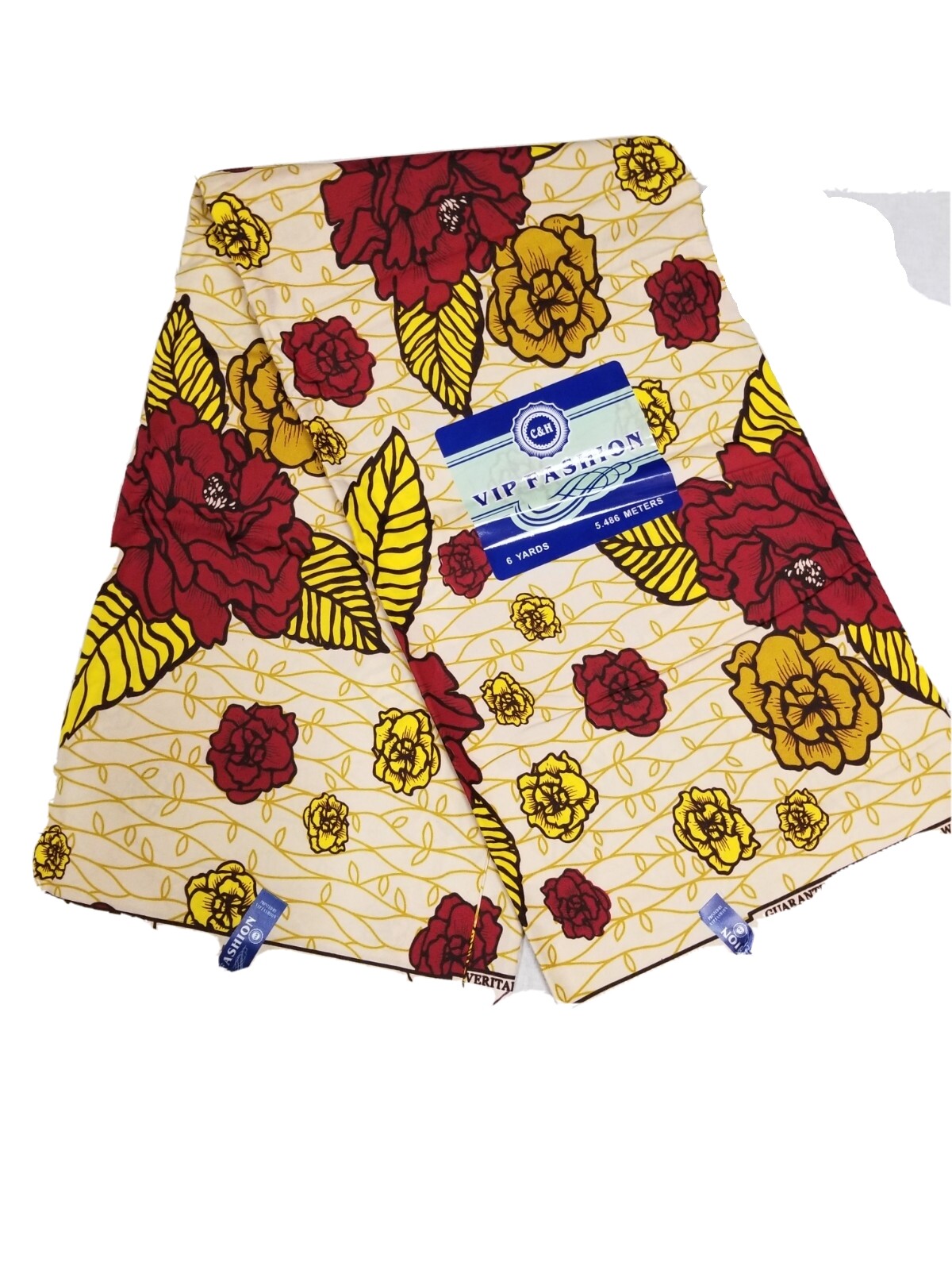 Ankara African wax print fabric 6 yards cotton. Multicolored