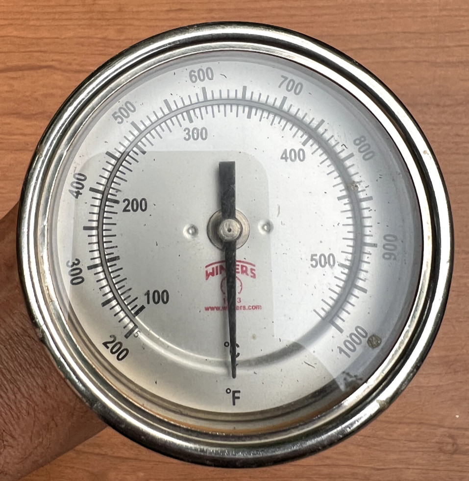 WINTERS  TEMPERATURE GAUGE, RANGE 600C/1000F 3" DIAL, 8.5" STEM Used Salvage